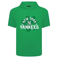 T-shirt à capuche manches courtes et imprimé trèfle de la Saint-Patrick pour homme, vert