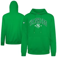 Men's Levelwear  Green New York Yankees St. Patrick's Day Podium Plaid Pullover Hoodie