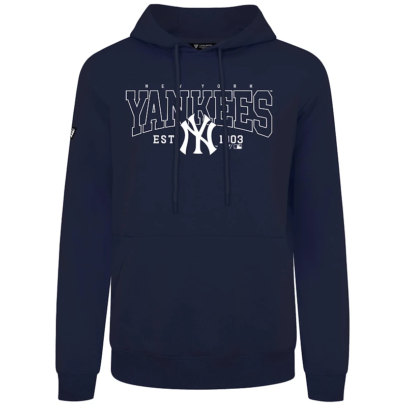Men's Levelwear Navy New York Yankees Accolade Podium Textbook Pullover Hoodie