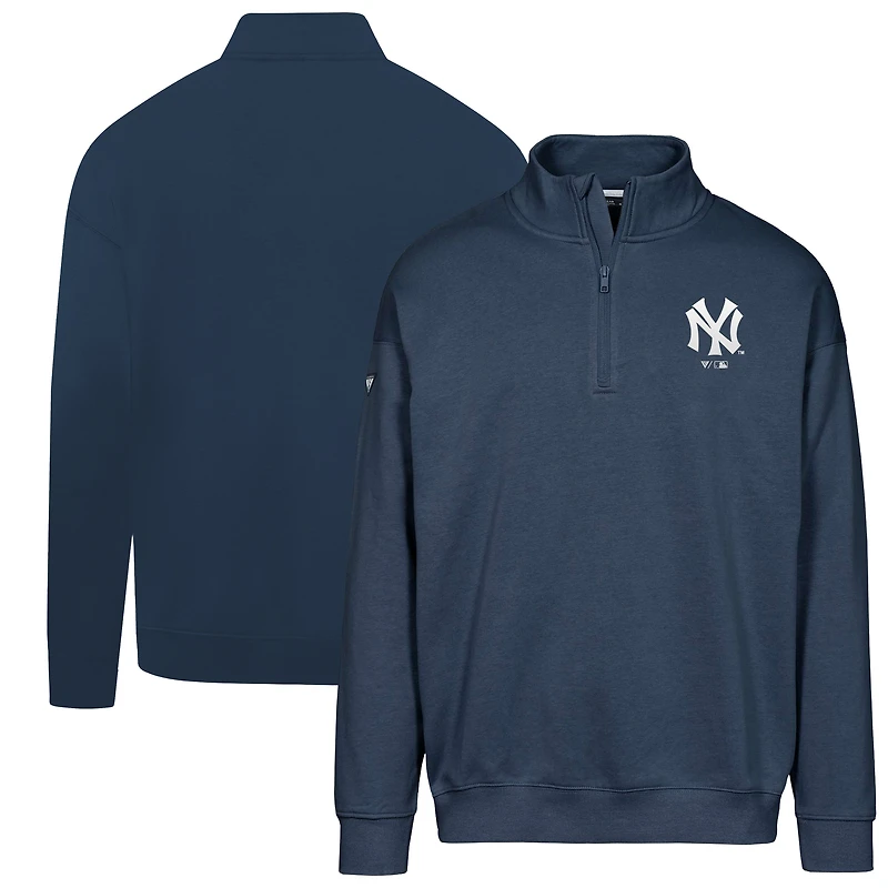 Men's Levelwear Navy New York Yankees Cooperstown Collection Murray Quarter-Zip Sweatshirt