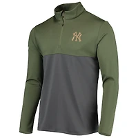 Veste pour homme Levelwear Olive New York Yankees Delta Pursue Quarter-Zip