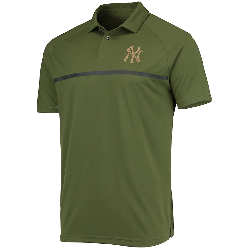 Polo à manches raglan pour hommes Levelwear Olive New York Yankees Delta Sector