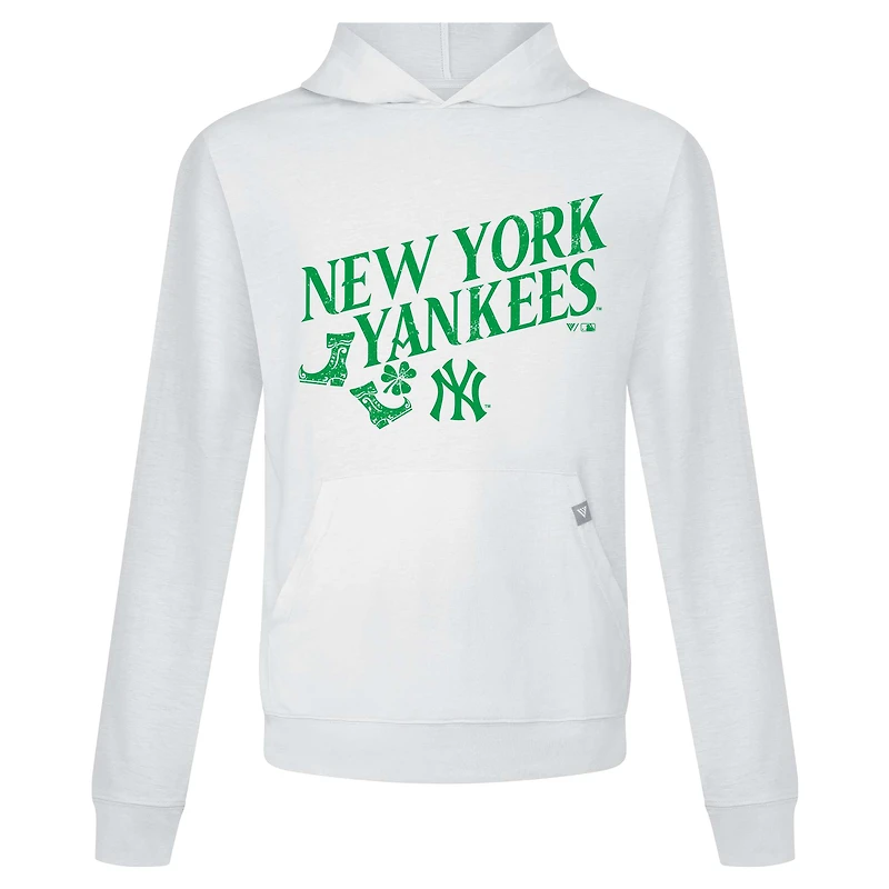 Sweat à capuche blanc pour homme avec bottes relais de la Saint-Patrick des Yankees New York Levelwear