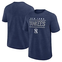 T-shirt de sport pour homme avec logo bleu marine chiné des Yankees New York.
