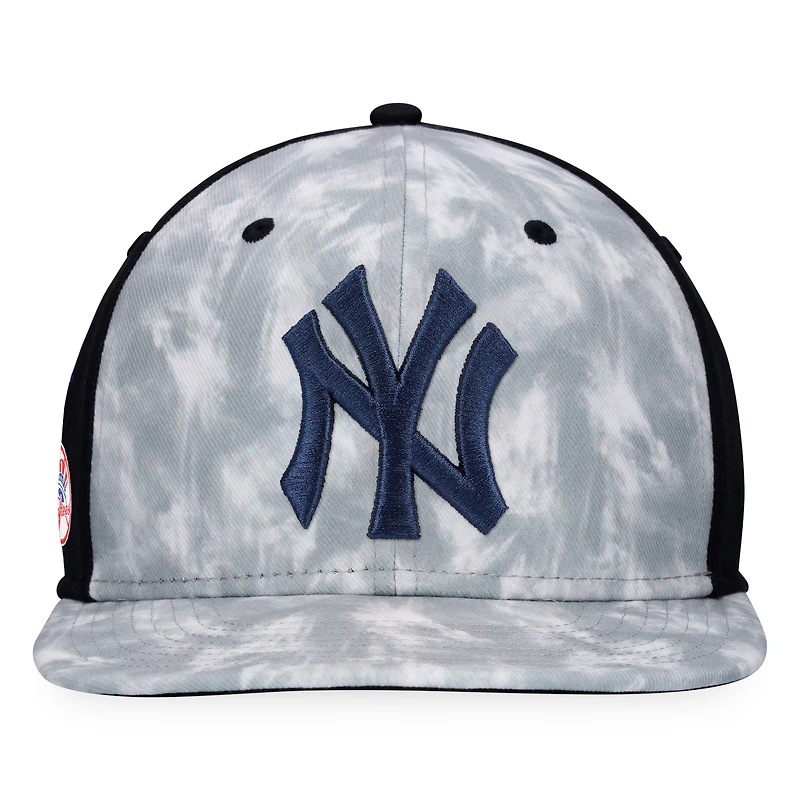 Casquette Snapback Majestic Grey New York Yankees Smoke Dye pour homme