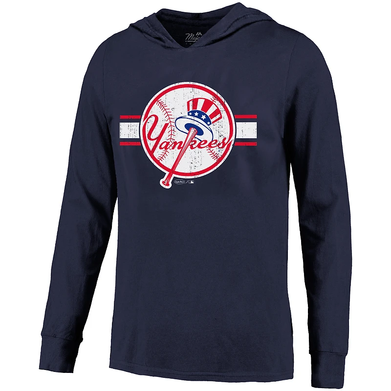 Sweat à capuche léger Aaron Judge bleu marine pour homme de Majestic Threads, avec nom et numéro, des Yankees New York
