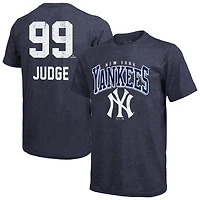 T-shirt Majestic Threads Aaron Judge bleu marine pour homme, avec nom et numéro des Yankees de New York.