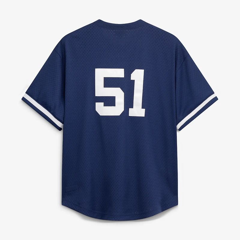 Maillot d'entraînement authentique Mitchell & Ness Bernie Williams bleu marine des Yankees de New York pour homme