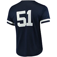 Men's Mitchell & Ness Bernie Williams Navy New York Yankees Cooperstown Collection Mesh Batting Practice Button-Up Jersey