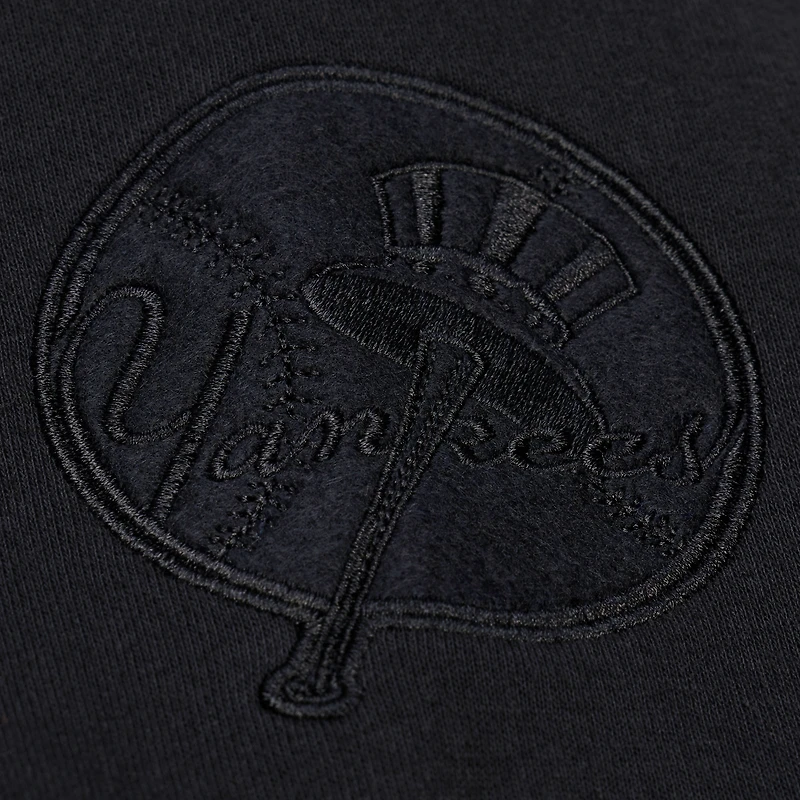 Sweat-shirt à col rond en polaire Phantom noir Mitchell & Ness pour homme, New York Yankees