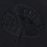 Sweat-shirt à col rond en polaire Phantom noir Mitchell & Ness pour homme, New York Yankees