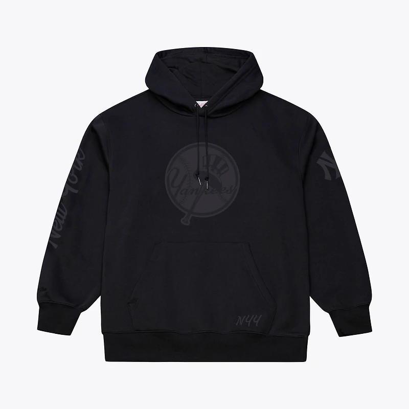 Men's Mitchell & Ness Black New York Yankees Phantom Fleece Hoodie