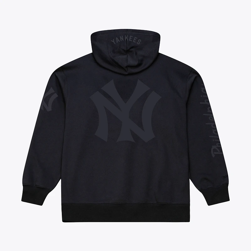 Men's Mitchell & Ness Black New York Yankees Phantom Fleece Hoodie