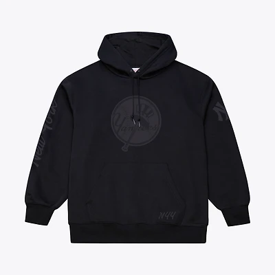 Sweat à capuche polaire Phantom noir Mitchell & Ness pour homme, New York Yankees