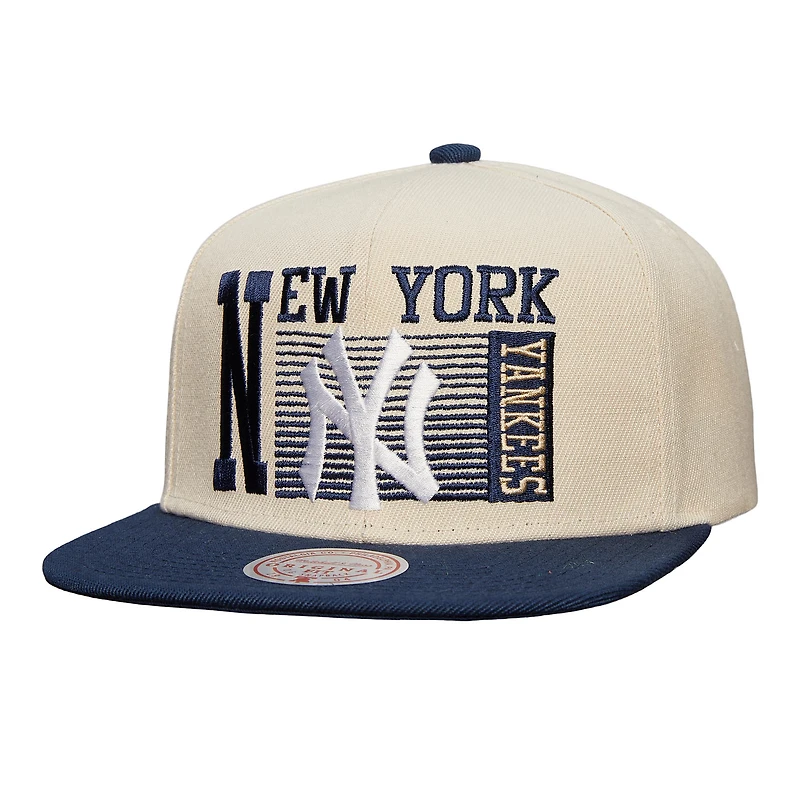 Men's Mitchell & Ness Cream New York Yankees Cooperstown Collection Speed Zone Snapback Hat