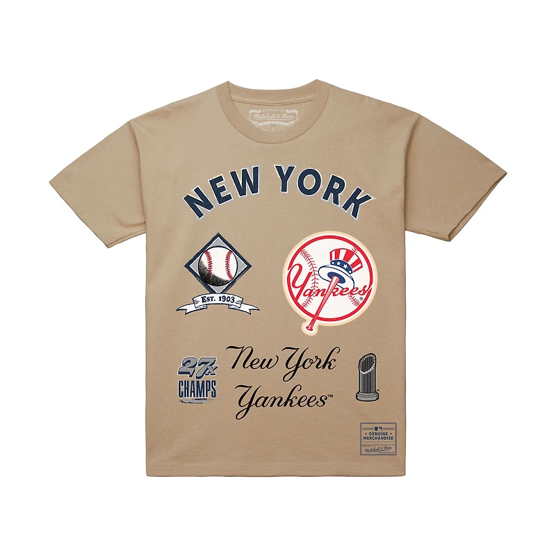 Men's Mitchell & Ness  Cream New York Yankees Legacy Defined T-Shirt
