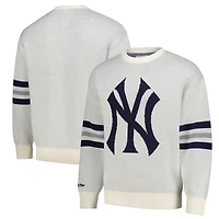 Pull rétro pour homme Mitchell & Ness crème New York Yankees