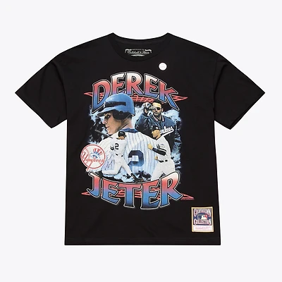 T-shirt Mitchell & Ness Derek Jeter noir pour homme, style collage légendaire des Yankees de New York