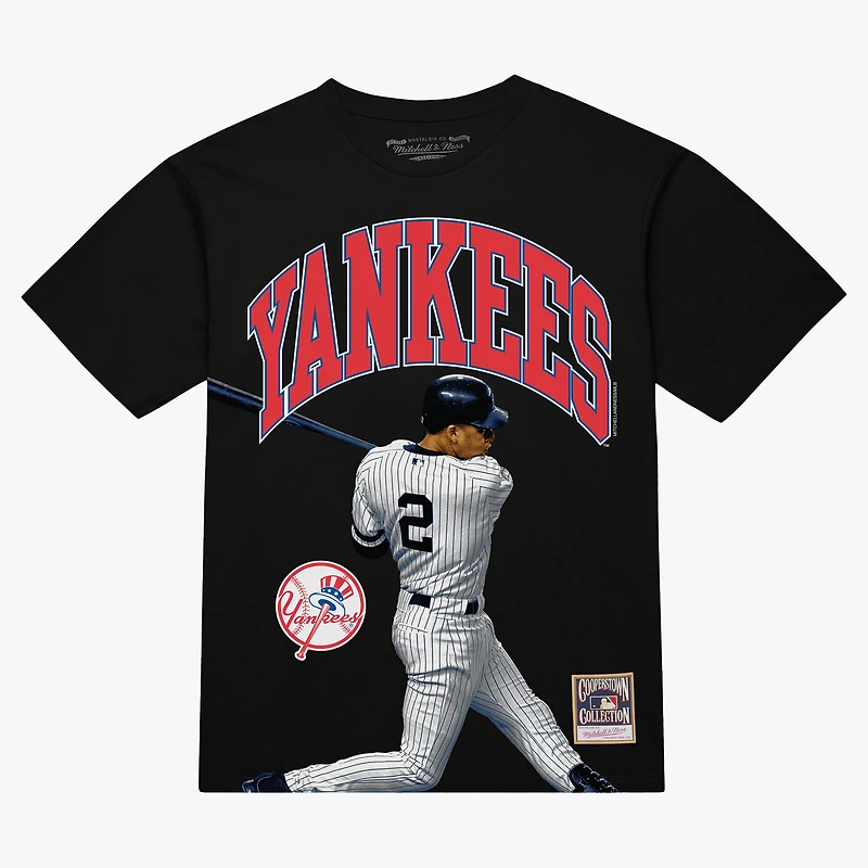 Men's Mitchell & Ness Derek Jeter Black New York Yankees Photo Arch Player Graphic T-Shirt