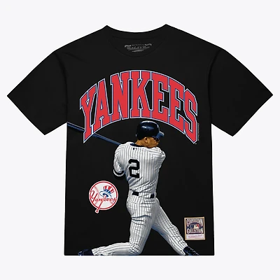 Men's Mitchell & Ness Derek Jeter Black New York Yankees Photo Arch Player Graphic T-Shirt