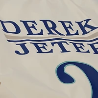Men's Mitchell & Ness Derek Jeter Cream New York Yankees Full-Snap Yacht Rock Name Number Hooded Coach's Jacket