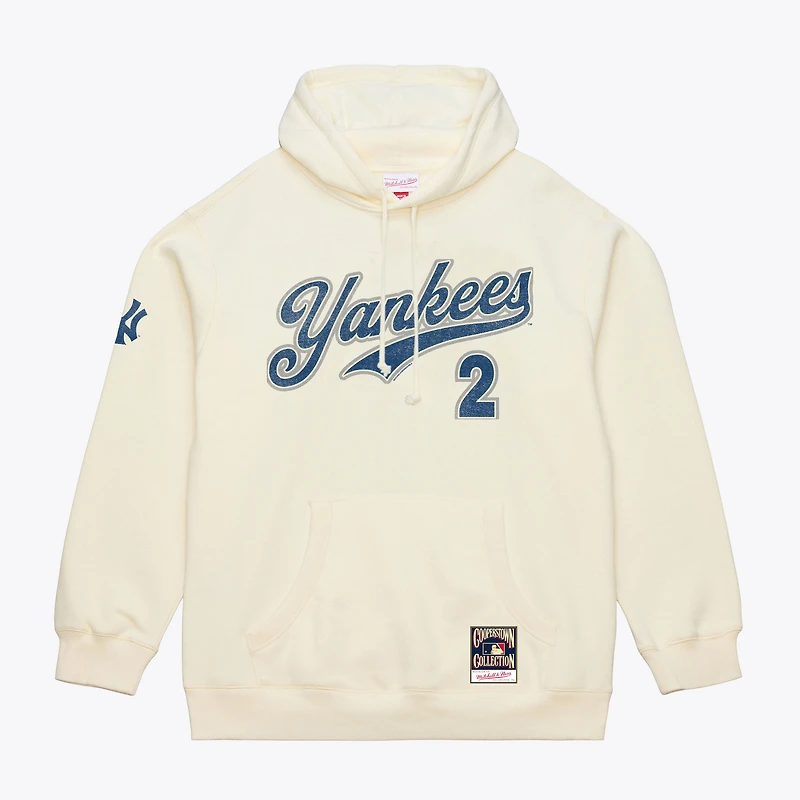 Men's Mitchell & Ness Derek Jeter Cream New York Yankees Throwback Name Number Hoodie