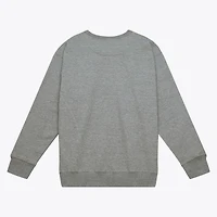 Sweat-shirt à col rond Mitchell & Ness Derek Jeter gris chiné, rayures des Yankees de New York, nom et numéro pour homme