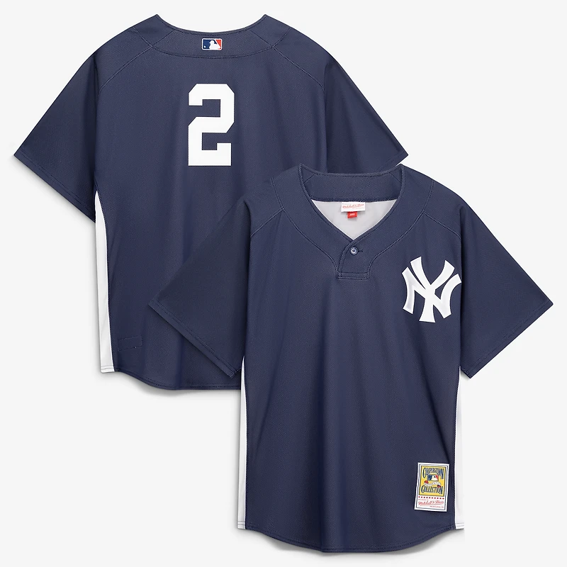 Maillot d'entraînement authentique Mitchell & Ness Derek Jeter bleu marine des Yankees de New York pour homme