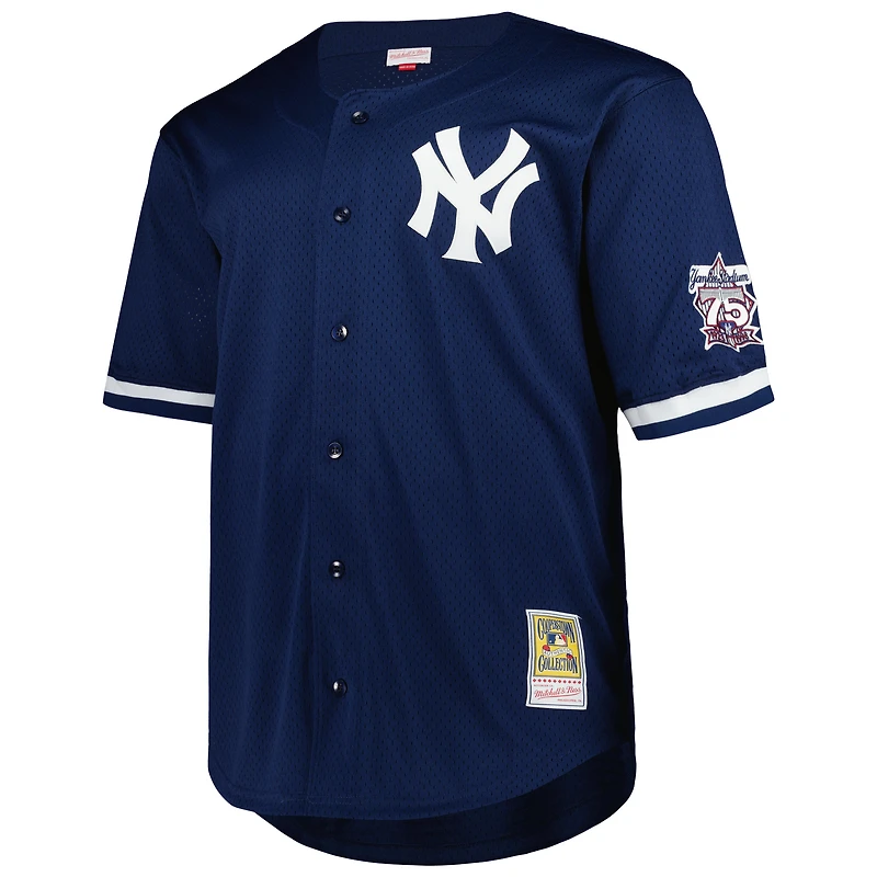 Men's Mitchell & Ness Derek Jeter Navy New York Yankees Big Tall Cooperstown Collection Mesh Batting Practice Jersey