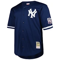 Men's Mitchell & Ness Derek Jeter Navy New York Yankees Big Tall Cooperstown Collection Mesh Batting Practice Jersey