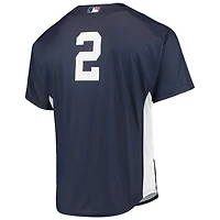 Men's Mitchell & Ness Derek Jeter Navy New York Yankees Cooperstown Collection Mesh Batting Practice Button-Up Jersey