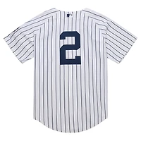 Men's Mitchell & Ness Derek Jeter White New York Yankees 2014 Cooperstown Collection Authentic Throwback Jersey