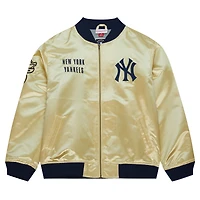 Veste légère en satin entièrement zippée Mitchell & Ness Gold New York Yankees OG 2.0 pour hommes