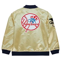Veste légère en satin entièrement zippée Mitchell & Ness Gold New York Yankees OG 2.0 pour hommes
