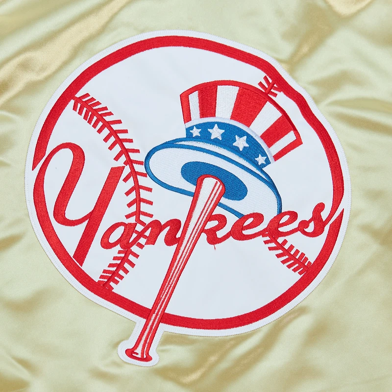 Veste légère en satin entièrement zippée Mitchell & Ness Gold New York Yankees OG 2.0 pour hommes