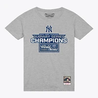 Men's Mitchell & Ness Gray New York Yankees Cooperstown Collection Subway Series Champs T-Shirt
