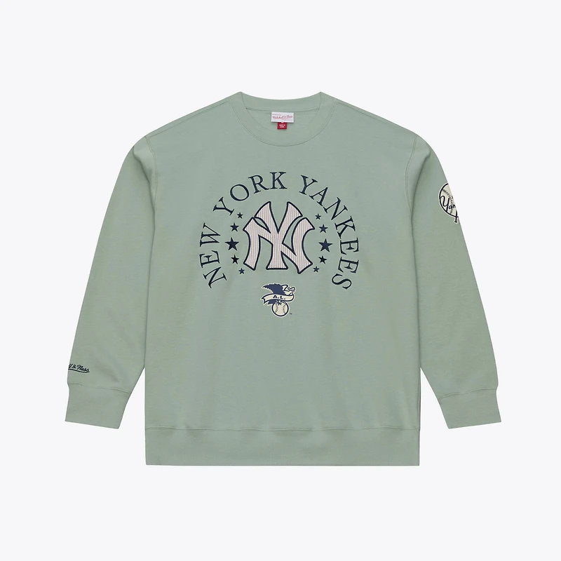 Men's Mitchell & Ness Green New York Yankees Yacht Rock Fleece Sweatshirt