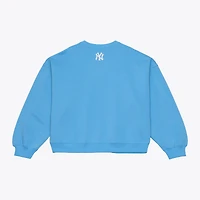 Sweat-shirt polaire Mitchell & Ness bleu clair pour homme, avec insigne des Yankees de New York
