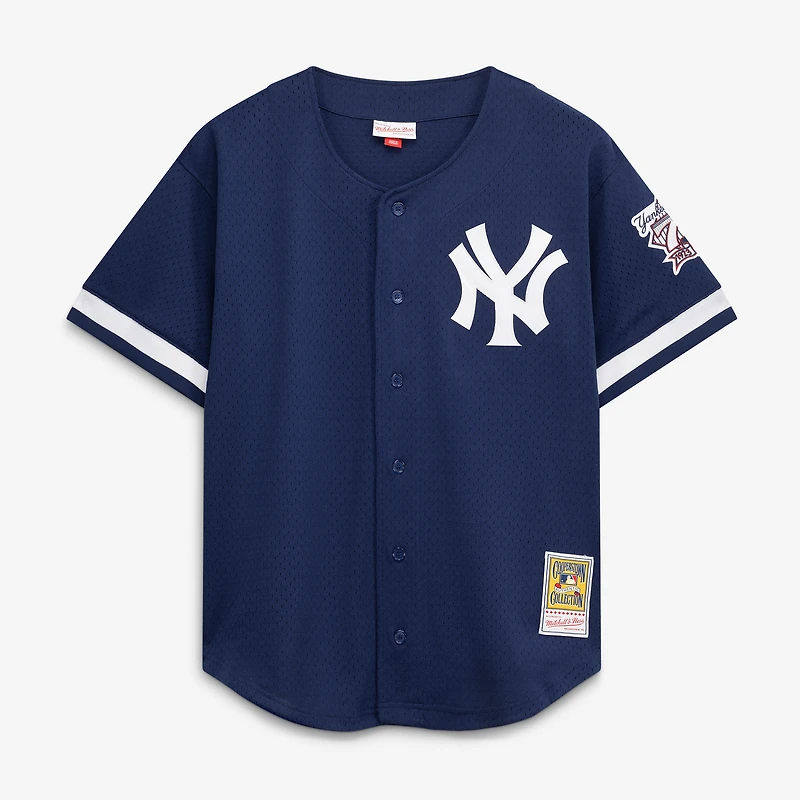 Men's Mitchell & Ness Mariano Rivera Navy New York Yankees Cooperstown Collection Mesh Batting Practice Button-Up Jersey