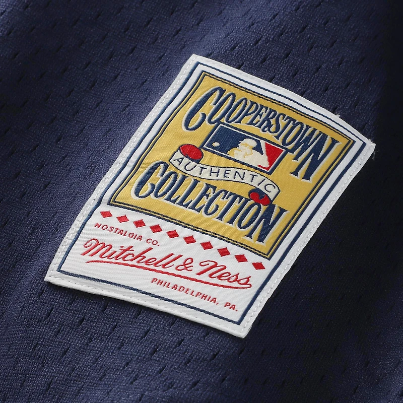 Men's Mitchell & Ness Mariano Rivera Navy New York Yankees Cooperstown Collection Mesh Batting Practice Button-Up Jersey