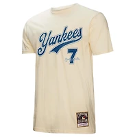 Men's Mitchell & Ness Mickey Mantle Cream New York Yankees Cooperstown Collection Player T-Shirt