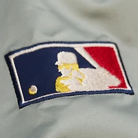 Veste Mitchell & Ness bleu marine/gris à boutons-pression pour homme, collection Cooperstown des Yankees de New York, Team Origins, en satin
