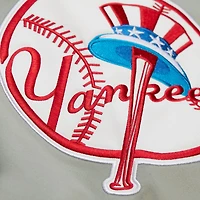 Veste Mitchell & Ness bleu marine/gris à boutons-pression pour homme, collection Cooperstown des Yankees de New York, Team Origins, en satin