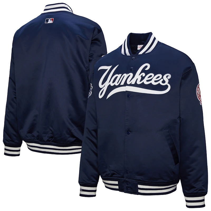 Veste universitaire Mitchell & Ness bleu marine New York Yankees 2000 World Series à boutons-pression pour homme
