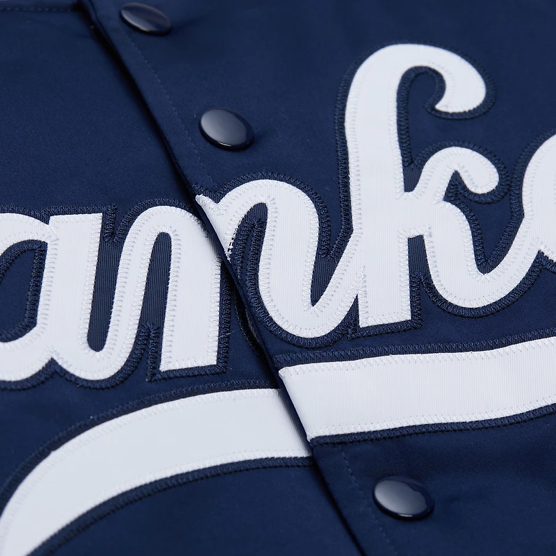 Veste universitaire Mitchell & Ness bleu marine New York Yankees 2000 World Series à boutons-pression pour homme