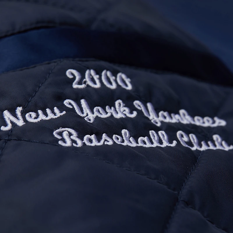 Veste universitaire Mitchell & Ness bleu marine New York Yankees 2000 World Series à boutons-pression pour homme