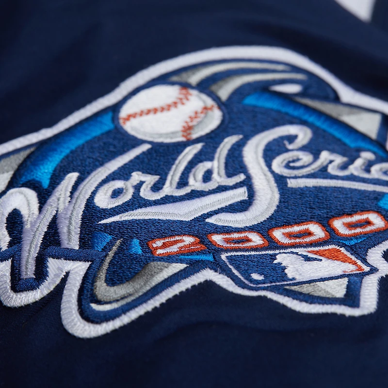Veste universitaire Mitchell & Ness bleu marine New York Yankees 2000 World Series à boutons-pression pour homme