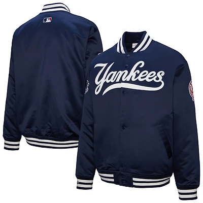 Veste universitaire Mitchell & Ness bleu marine New York Yankees 2000 World Series à boutons-pression pour homme