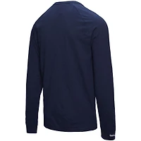 Men's Mitchell & Ness Navy New York Yankees Arched Logo Slub Long Sleeve T-Shirt
