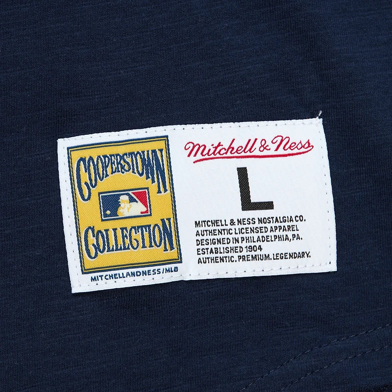 Men's Mitchell & Ness Navy New York Yankees Cooperstown Collection Legendary Raglan Slub Henley 3/4-Sleeve T-Shirt